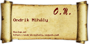 Ondrik Mihály névjegykártya