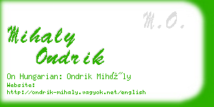 mihaly ondrik business card